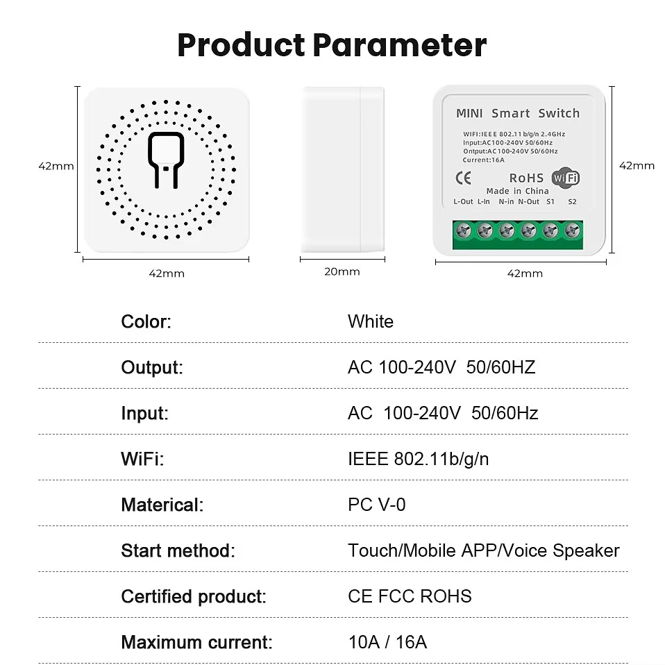 Mini interrupteur WiFi 16A, ap - Home Automation Ideas avis et prix